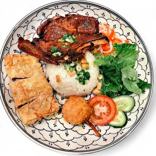 Bean Curd Wrapped Shrimp, Grilled Pork Chop, Grilled Sugarcane Shrimp / T&agrave;u Hủ Ky, Sườn Nướng, Chạo T&ocirc;m