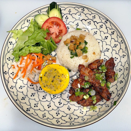 Grilled Pork Skewer, Steam Egg Meatloaf / Thịt Nướng, Chả