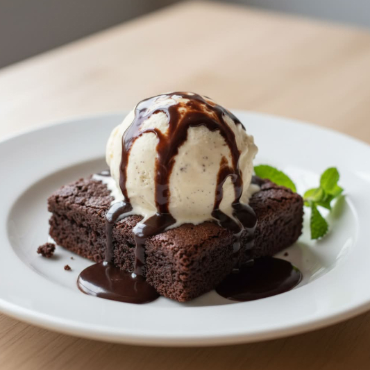 Chocolate Brownie with Ice Cream