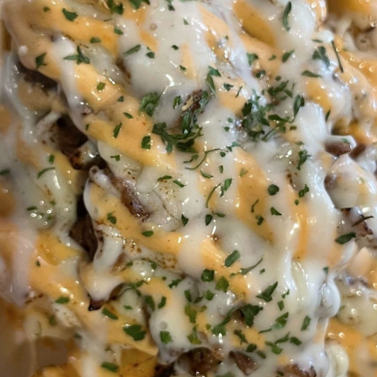 Loaded Bulgogi Fries with Mozzarella