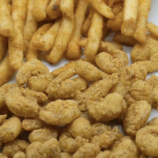 Jumbo Popcorn Shrimps with 1 White Fish