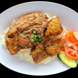 509. Pork Chop and Chicken on Steamed Rice - Com Suon, Ga