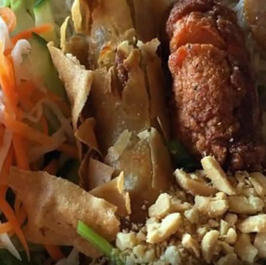 421. Pork, Do Thi-Style Pork Meatballs and Deep-Fried Spring Roll with Vermicelli - Bun Thit Nem Nuong and Cha Gio