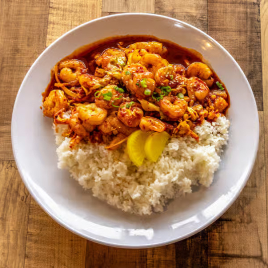 Spicy Shrimp over Rice