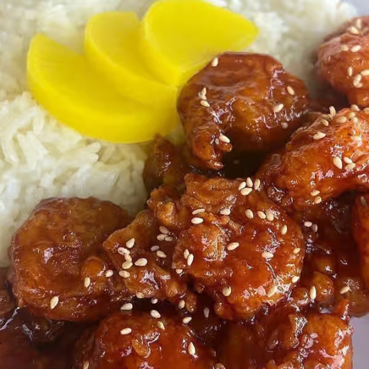 Sweet & Spicy Shrimp over Rice