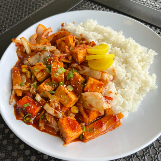 Spicy Tofu over Rice