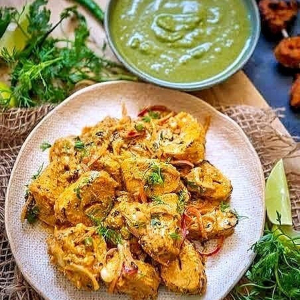 Achari Soya Chaap Skewer