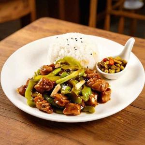 O06. Black Bean Bitter Melon & Pork Ribs on Rice 豉汁凉瓜排骨饭