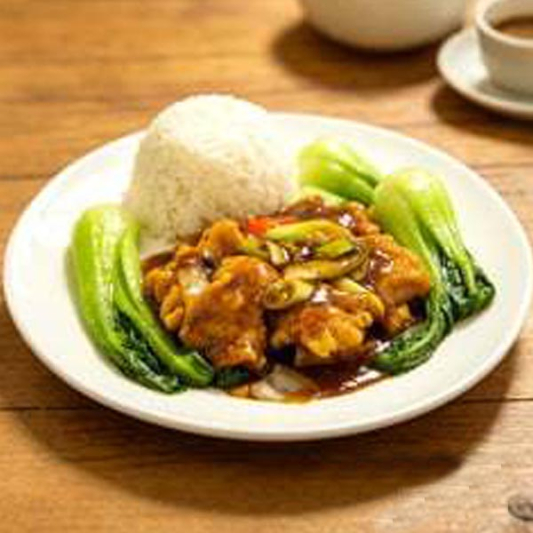 O07. Grouper Fish with Bitter Melon on Rice 凉瓜斑腩饭