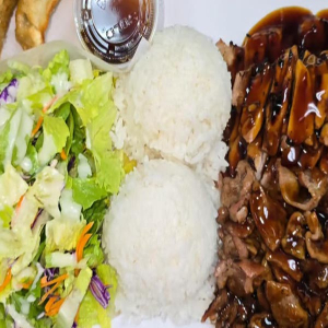 Chicken and Pork Teriyaki & Gyoza (2 pcs)