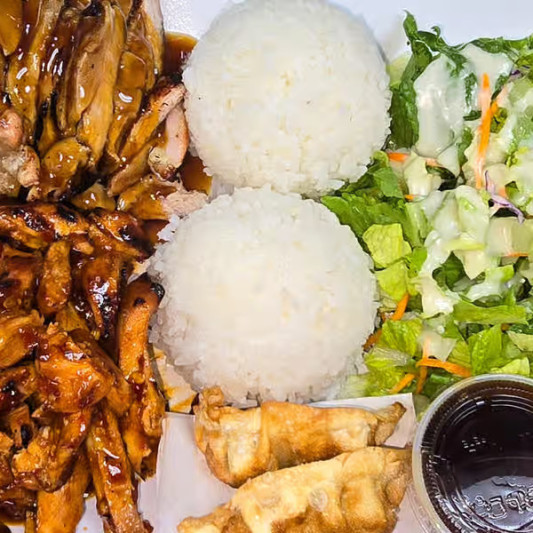 Chicken and Spicy Chicken Teriyaki & Gyoza (2 pcs)