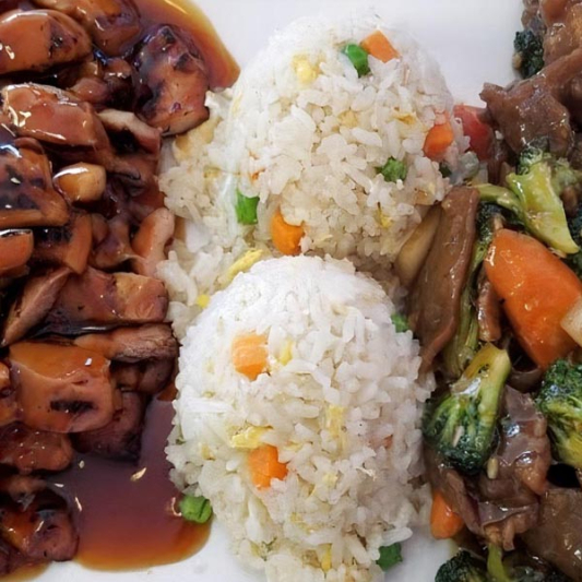 Chicken Teriyaki and Broccoli Beef