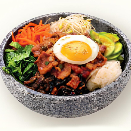 Hot Stone Spicy Pork Bibimbap 고추장 돼지고기 돌솥비빔밥
