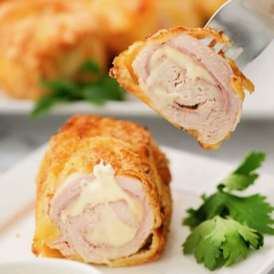 Chicken Cordon Bleu Spring Rolls