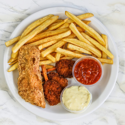 Fish (1 pc) & Shrimp (3 pcs)