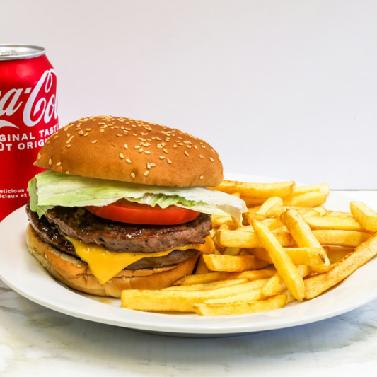 Double Cheeseburger with Fries & Pop