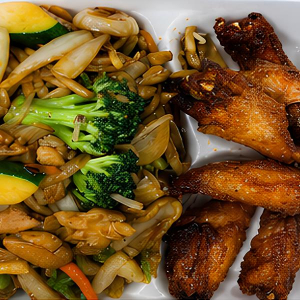 Chicken Wings (5 pcs) + Chicken Lo Mein