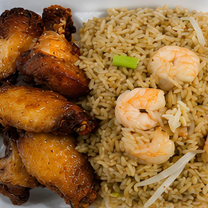 Chicken Wings (5 pcs) + Shrimp Fried Rice