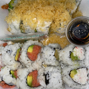 5. Crunch Roll, Spicy Tuna & California Roll with Soup