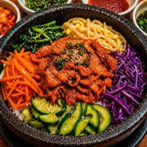 85. Bibimbap with Spicy Pork