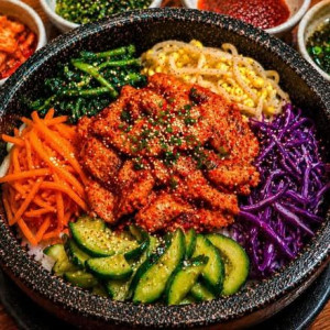 84. Bibimbap with Spicy Chicken