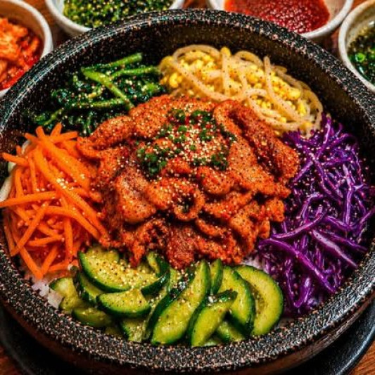 85. Bibimbap with Spicy Pork