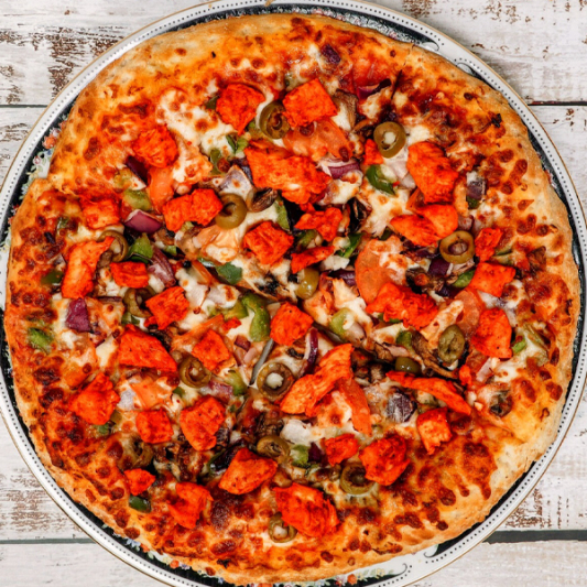 Two Tandoori Chicken Pizzas
