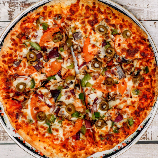 Two Vegetarian Pizzas