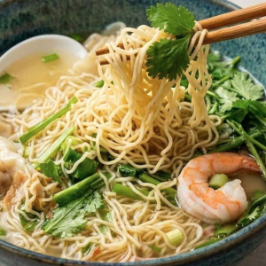 Small and Large Egg Noodle Soup