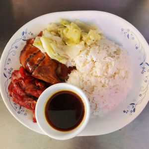 BBQ Pork (Cha Siu) & Roast Duck over Rice 叉燒燒鴨飯