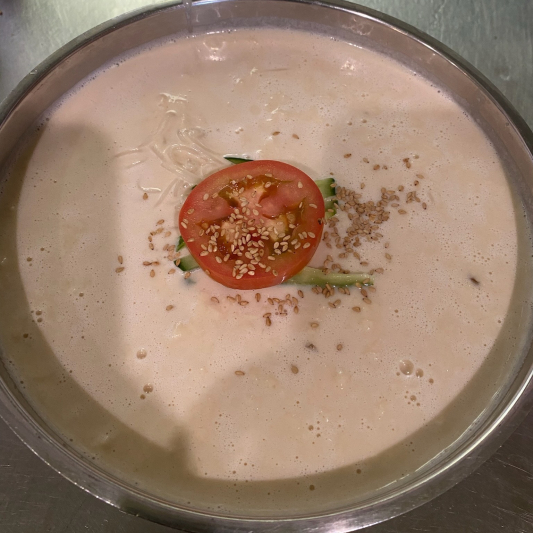 68. Noodles in Chilled White Bean Soup / 콩국수