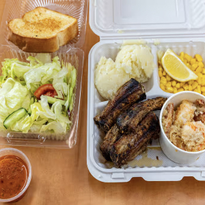 Greek Ribs (1/2 Rack) & Shrimp Scampi
