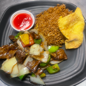 7.  Beef Peppers Steak