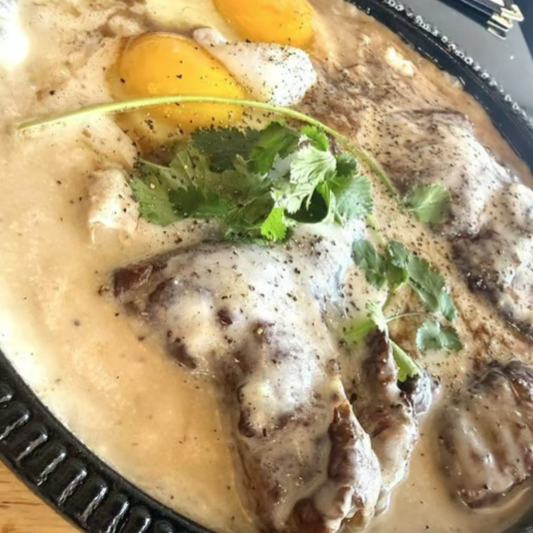 Sizzling Filet Mignon Steak With Salted Egg Sauce
