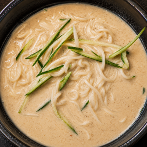 Cold Soy Milk Noodle Soup with Perilla Seeds 들깨콩국수