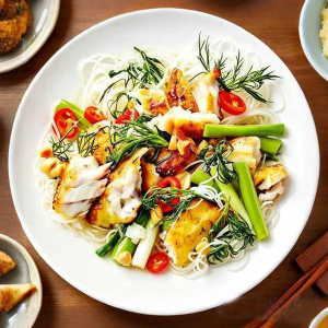 Teppan Fish & Fresh Dill with Rice Vermicelli