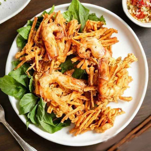 Fried Sweet Potato and Shrimp
