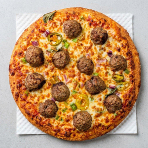 Crunchy Meatball Pizza