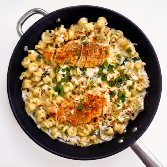 Spinach Dip Chicken Pasta