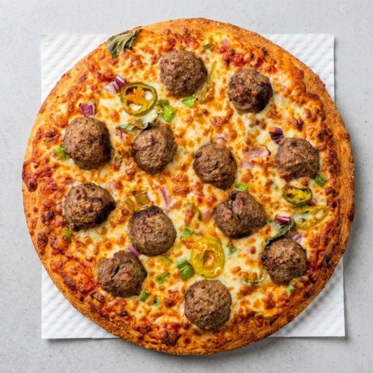 Crunchy Meatball Pizza