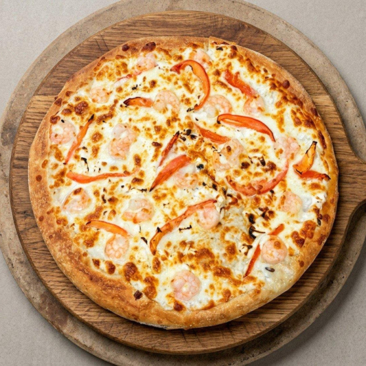 Alfredo Shrimp Pizza
