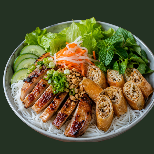 38. B&uacute;n G&agrave; Nướng, Chả Gi&ograve;