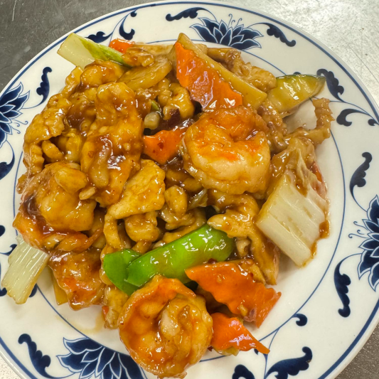 Chicken & Shrimp with Garlic Sauce