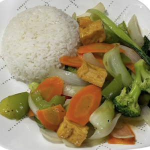 VG5. Tofu & Veggies Stir-Fry with Steamed Rice