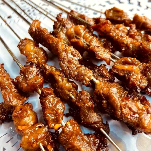 B2. Soy Sauce Pork Skewers with Tendon (4 pcs)  东北酱油筋
