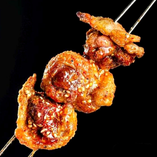 L3. Oiled Spicy Lamb Kidney Skewers (4 pcs)  包油香辣羊腰子