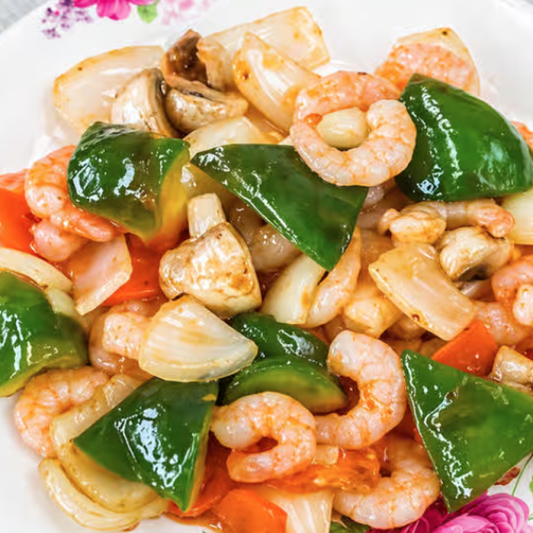 Crevettes Szechuan et riz &agrave; la vapeur / Szechuan Shrimp and Steamed Rice