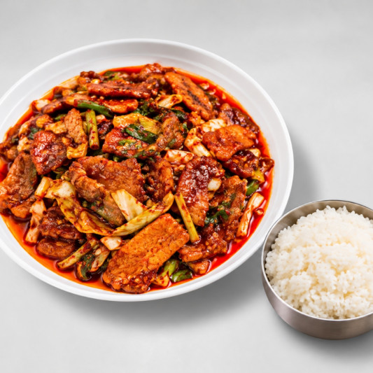 Spicy Stir-Fried Pork with Rice 제육정식