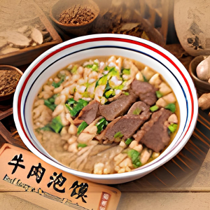 Beef Soup with Crumbled Flatbread / 牛肉泡馍