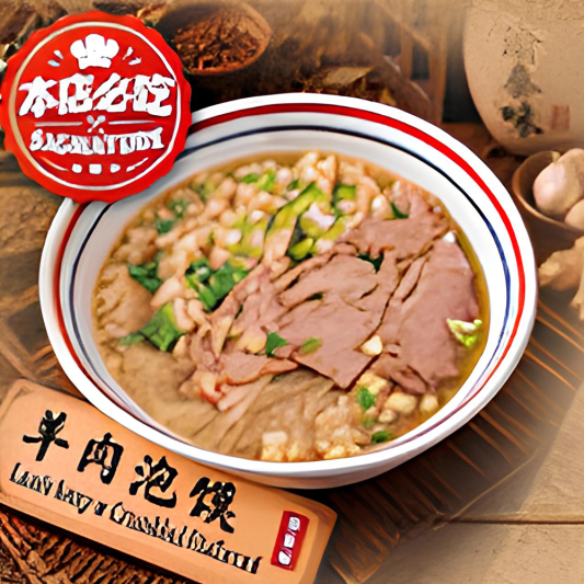 Lamb Soup with Crumbled Flatbread / 羊肉泡馍